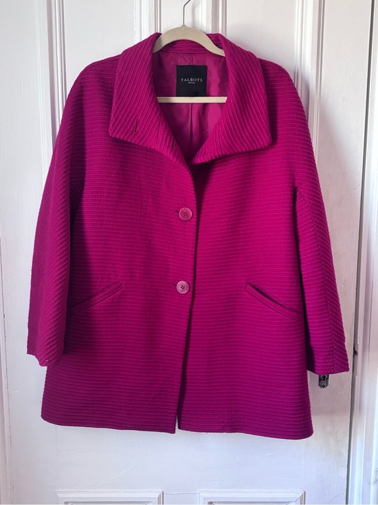 Talbots Jackets & Blazers - Women’s Talbots Wool Blend Stand Collar Button Front Lined Pea Coat Size 14P